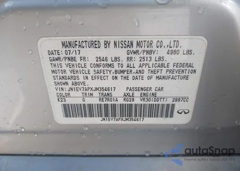 2018 Infiniti Q50 3.0T Luxe z USA, uszkodzony, nr VIN JN1EV7APXJM354617